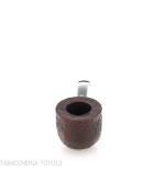 Pipe courbé en forme de pot sablé foncé Pebble Grain - Pipe Pour le Tabac - Racine naturelle