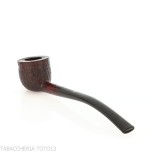 Pipe courbé en forme de pot sablé foncé Pebble Grain - Pipe Pour le Tabac - Racine naturelle