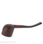 Pipe courbé en forme de pot sablé foncé Pebble Grain - Pipe Pour le Tabac - Racine naturelle