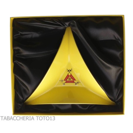 Montecristo Gelber Dreispitz-Aschenbecher mit Logo - Zubehör Cigar