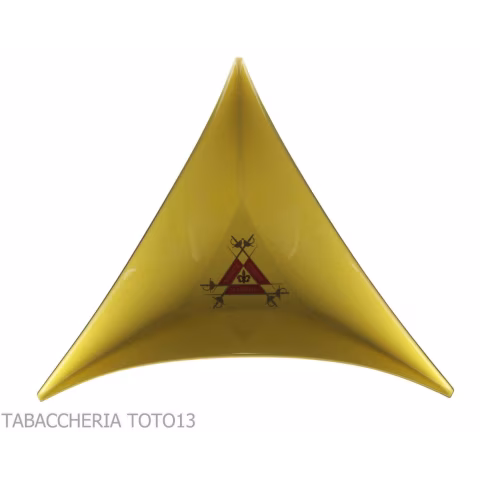 Montecristo Yellow Tricorn Ashtray with Logo - Accessories Cigar - Ceramic