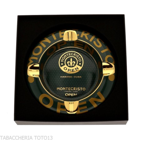 Cenicero Montecristo Open en Verde y Dorado - Accesorios Del Cigarro
