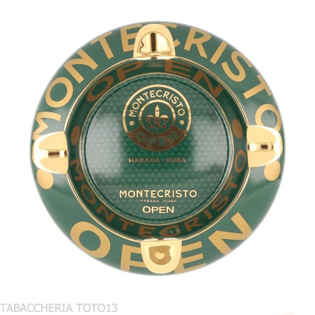 Cenicero Montecristo Open en Verde y Dorado - Accesorios Del Cigarro