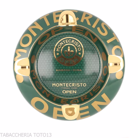 Montecristo Open posacenere per sigari verde e oro - Accessori Per Sigari