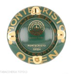 Montecristo Open Cigar Ashtray in Green and Gold - Accessories Cigar - Ceramic