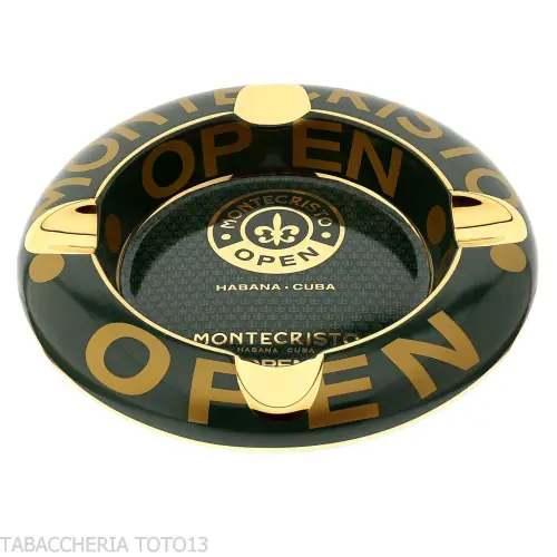 Cenicero Montecristo Open en Verde y Dorado - Accesorios Del Cigarro
