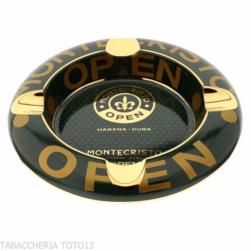 Montecristo Open posacenere per sigari verde e oro - Accessori Per Sigari
