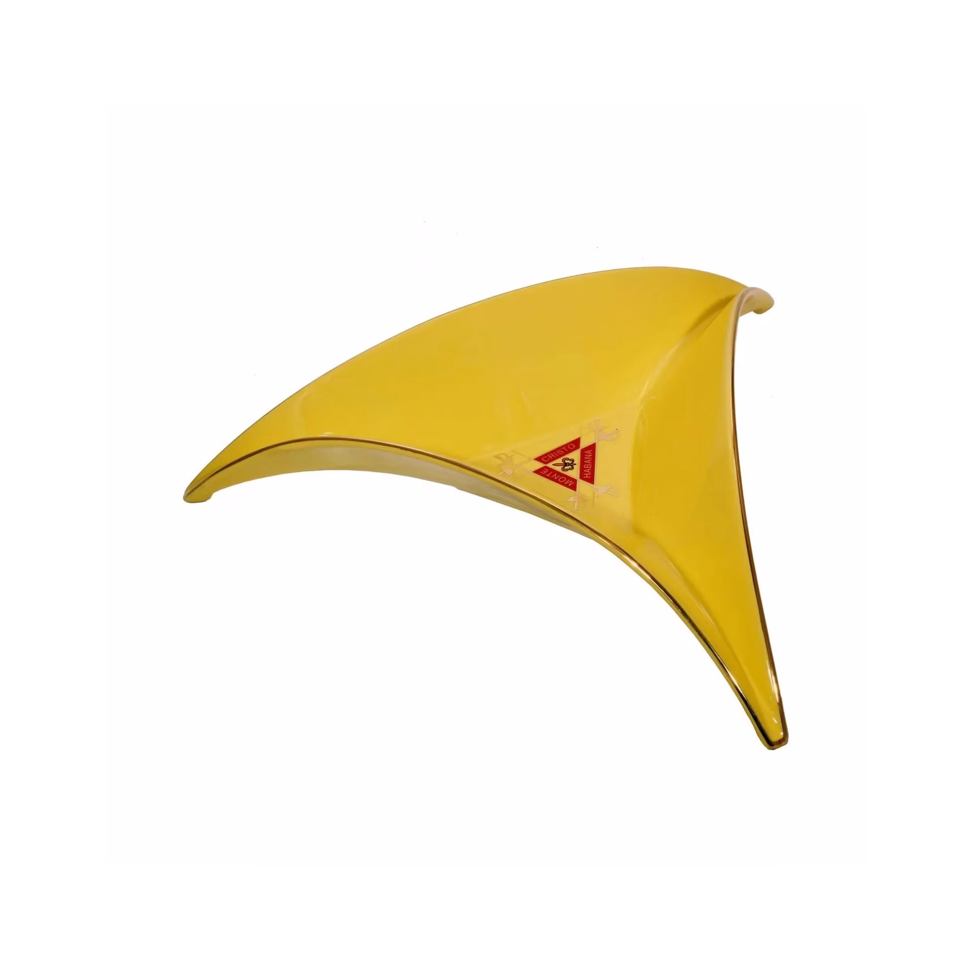 Montecristo Yellow Tricorn Ashtray with Logo - Accessories Cigar - Ceramic