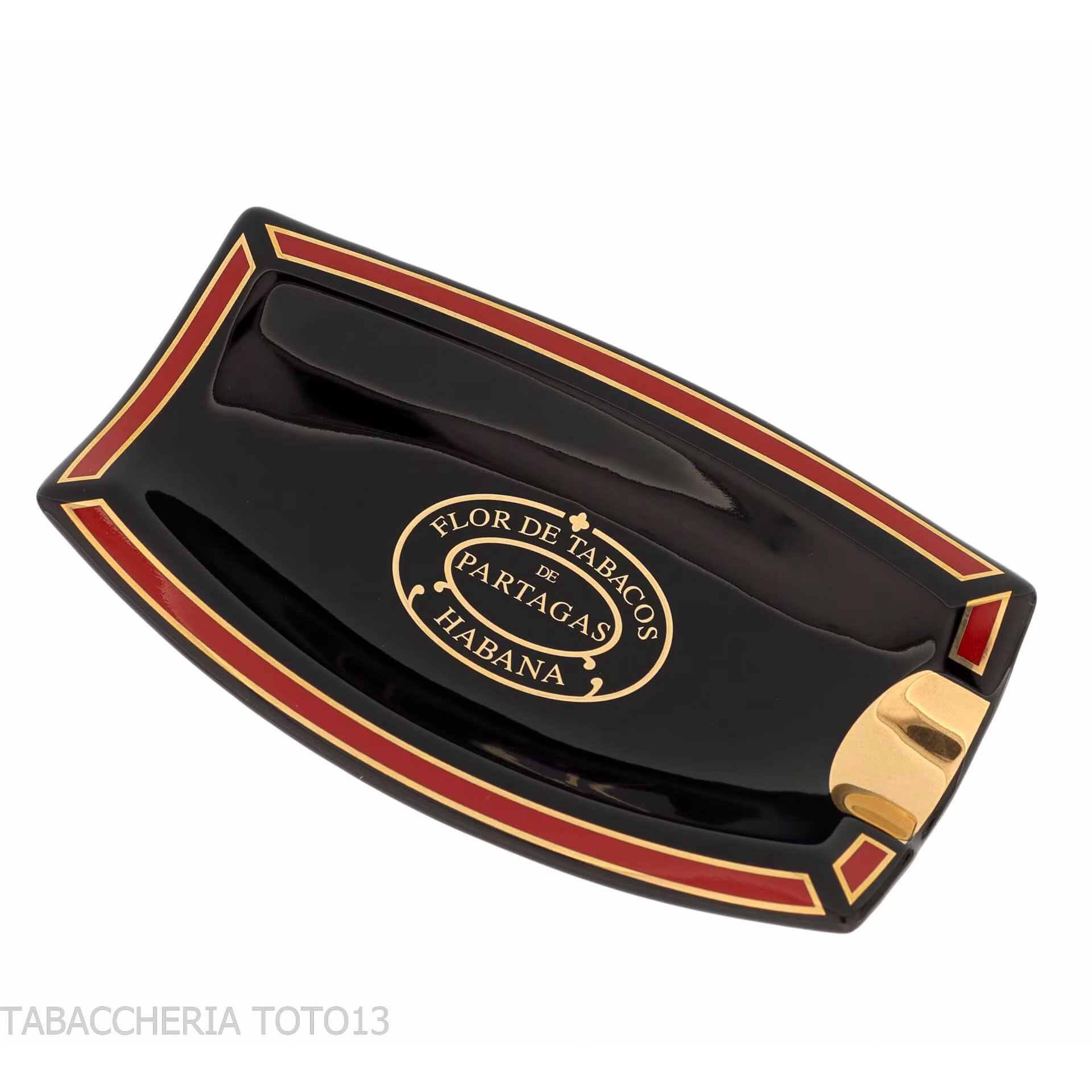 Partagas Serie D Ashtray in Black and Red - Accessories Cigar - Ceramic