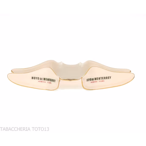 Hoyo de Monterrey white and gold ashtray for 1 cigar - Accessories Cigar - Ceramic