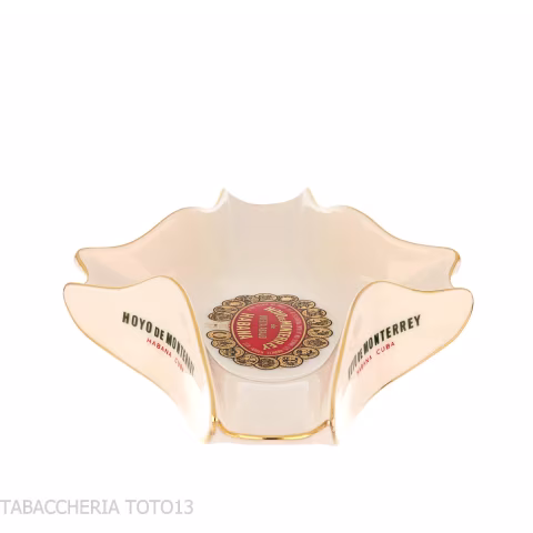 Hoyo de Monterrey posacenere bianco e dorato per 1 sigaro - Accessori Per Sigari