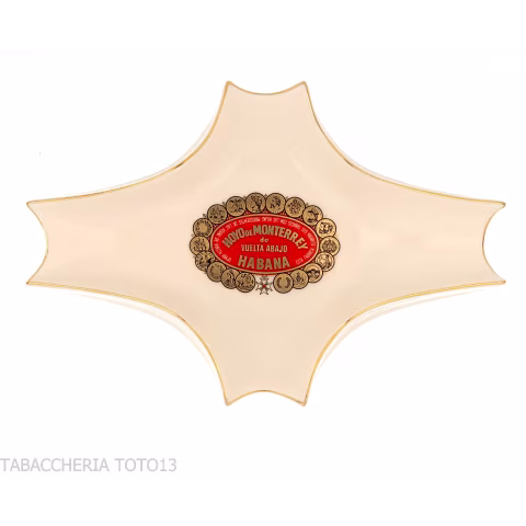 Hoyo de Monterrey white and gold ashtray for 1 cigar - Accessories Cigar - Ceramic