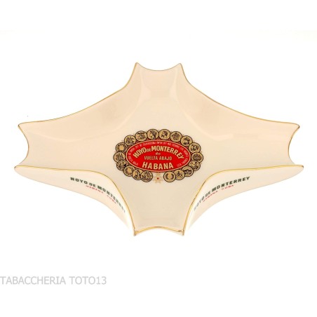 Cendrier Hoyo de Monterrey blanc et or pour 1 cigare - Accessoires Cigare - Céramique
