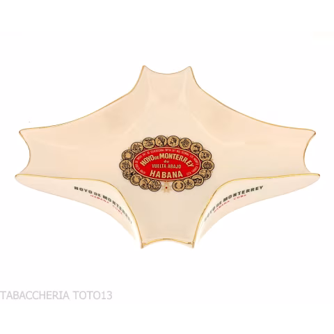 Hoyo de Monterrey white and gold ashtray for 1 cigar - Accessories Cigar - Ceramic