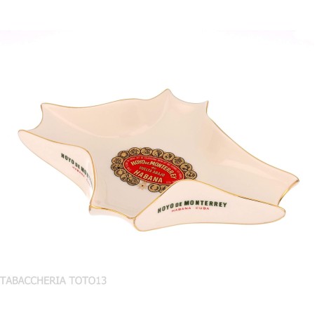 Cendrier Hoyo de Monterrey blanc et or pour 1 cigare - Accessoires Cigare - Céramique