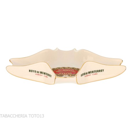 Cendrier Hoyo de Monterrey blanc et or pour 1 cigare - Accessoires Cigare - Céramique