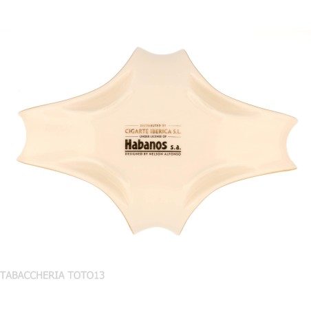 Cenicero Hoyo de Monterrey blanco y dorado para 1 cigarro - Accesorios Del Cigarro