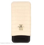 Étui à cigares Trinidad pour 3 cigares en cuir noir et blanc gaufré crocodile - Accessoires Cigare - Cuir