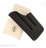 Étui à cigares Trinidad pour 3 cigares en cuir noir et blanc gaufré crocodile - Accessoires Cigare - Cuir