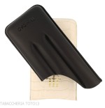 Trinidad Cigar Case for 3 Cigars in Black and White Crocodile-Embossed Leather - Accessories Cigar - Leather