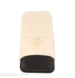 Trinidad portasigari per 3 sigari in pelle cocco bianco e nero - Accessori Per Sigari