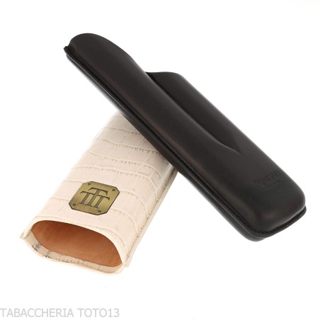 Étui à cigares de poche Trinidad en cuir noir et blanc - Accessoires Cigare
