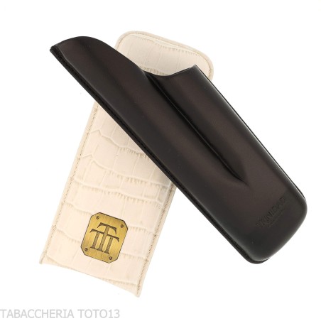 Étui à cigares de poche Trinidad en cuir noir et blanc - Accessoires Cigare