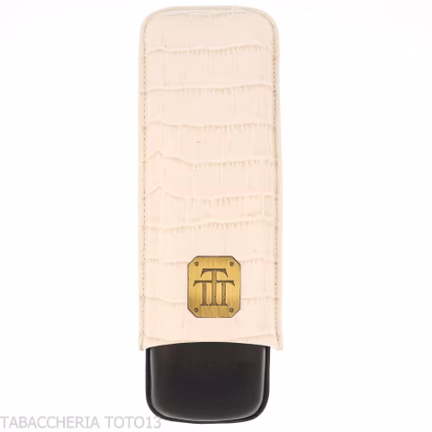 Trinidad pocket cigar case in black and white leather - Accessories Cigar