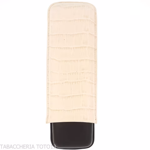 Estuche para puros de bolsillo Trinidad en cuero blanco y negro - Accesorios Del Cigarro