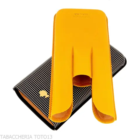 Cohiba Pocket Cigar Case in Two-Tone Leather for 3 Cigars - Accessories Cigar - Leather