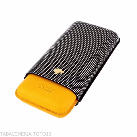 Cohiba Pocket Cigar Case in Two-Tone Leather for 3 Cigars - Accessories Cigar - Leather
