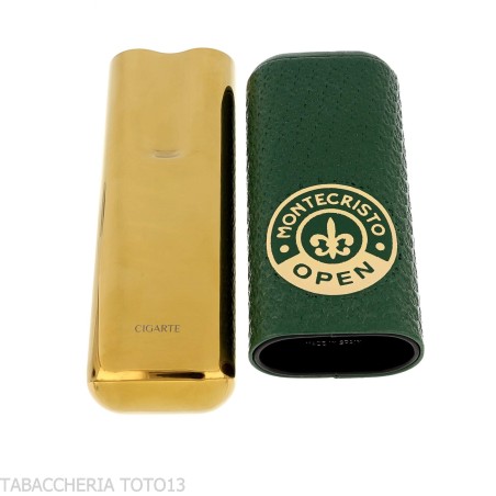 Estuche de Bolsillo Montecristo Open de Cuero para Dos - Accesorios Del Cigarro