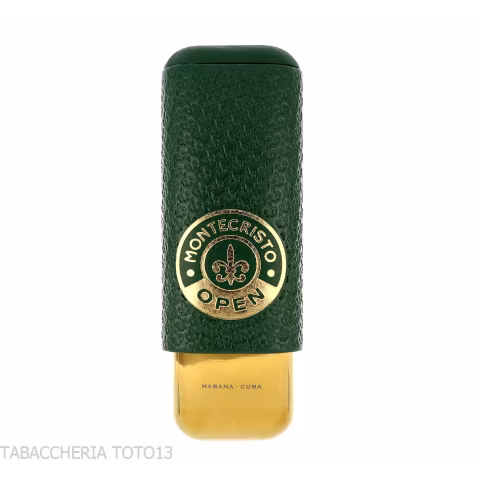 Montecristo Open Leather Pocket Cigar Case for Two - Accessories Cigar - Leather, Metal