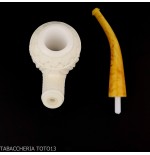 Bent Apple in schiuma di mare decori floreali - Pipe