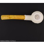Bent Apple in schiuma di mare decori floreali - Pipe