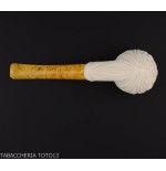 Pipa doblada en forma de Apple en espuma de mar con adornos florales - Pipas de Tabaco