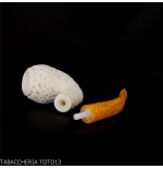 Pipa de espuma de marquetería curvada con forma de cutty y decoraciones florales - Pipas de Tabaco