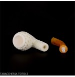 Bent Cutty in schiuma di mare decori floreali - Pipe