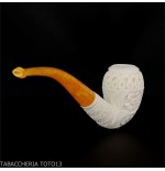 Gebogene Meerschaumpfeife mit floralen Verzierungen-Meerschaumpfeifen