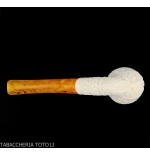 Bent Cutty in schiuma di mare decori floreali - Pipe