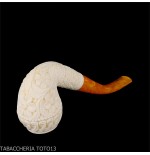 Bent Cutty in schiuma di mare decori floreali - Pipe