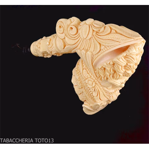 Pipa in schiuma di mare forma Cavalier testa scolpita tratta al tè - Pipe