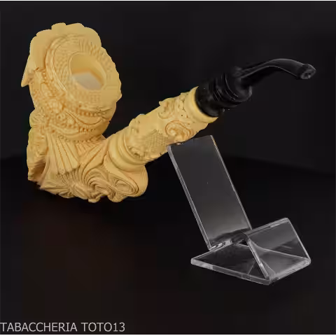 Meerschaumpfeife in Form eines Ritters, mit teebehandeltem Kopf - Meerschaumpfeifen - Altinay meerschaum pipes