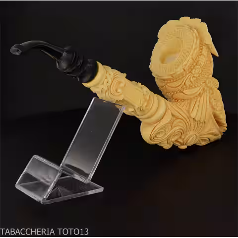 Meerschaumpfeife in Form eines Ritters, mit teebehandeltem Kopf - Meerschaumpfeifen - Altinay meerschaum pipes