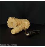 Pipe en écume de mer en forme de Cavalier, sculptée avec une tête traitée au thé-Pipe En Mousse De Mer