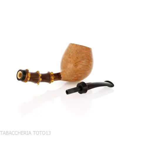 Gabriele Pipemaker straight Apple shaped pipe dolphin line - Tobacco Pipes - Natural root
