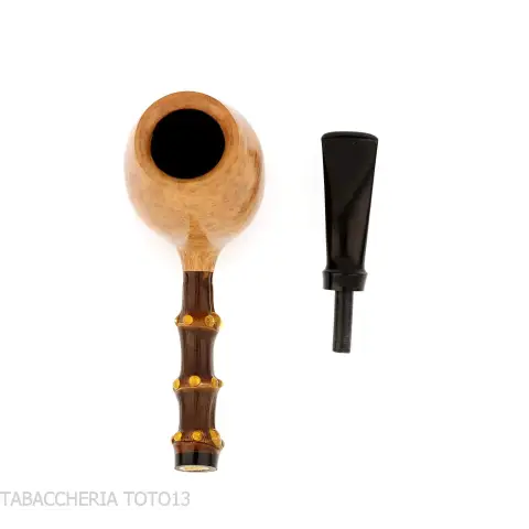 Gabriele Pipemaker straight Apple shaped pipe dolphin line - Tobacco Pipes - Natural root