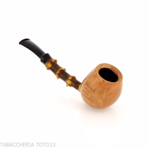Gabriele Pipemaker straight Apple shaped pipe dolphin line - Tobacco Pipes - Natural root