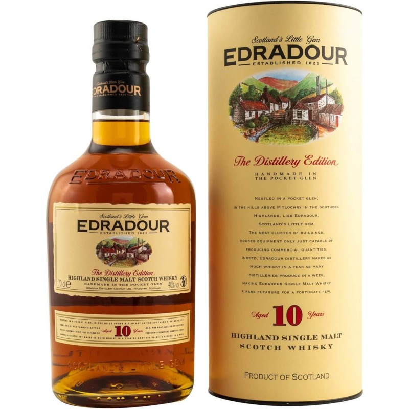 Edradour 10 Y.O. Single Highland Malt Vol. 40% Cl.70 - Destilliert