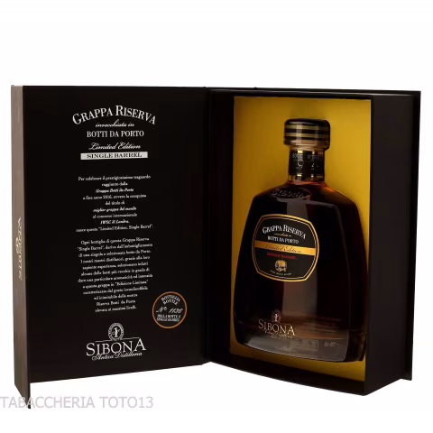 Grappa Sibona Riserva de fûts de Porto, Single Barrel, 44 % vol., 70 cl - Spiritueux - Marcs